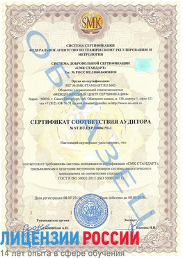 Образец сертификата соответствия аудитора №ST.RU.EXP.00006191-1 Новошахтинск Сертификат ISO 50001